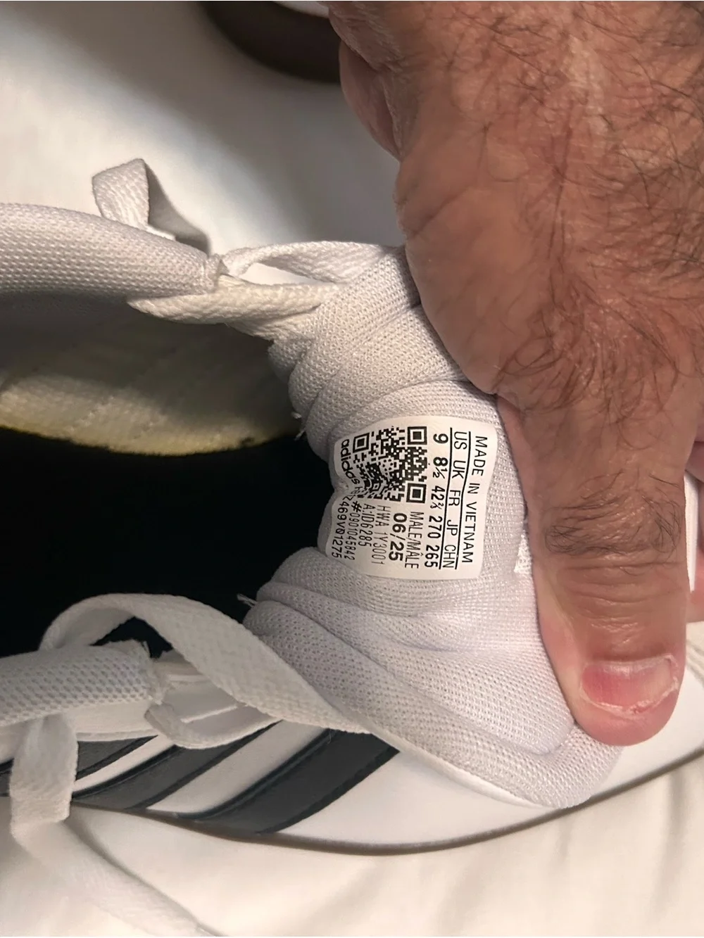 adidas White and Black VL Court 3.0 Low-Top Sneakers